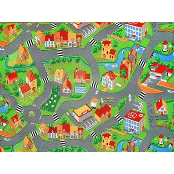 Bytový textil Vopi Metrážový koberec Little Village 90 (Varianta: 1 m2 Little Village - 3 m šíře role)