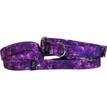 Obojek pro psa Obojek HAPPYZOO BY KIWLY softshell Fialové květy 2x22-32cm