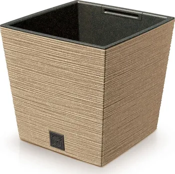 Květináč Prosperplast Květináč FURU SQUARE LOW ECO WOOD s vkladem 29,5 cm - barva: naturo ECO