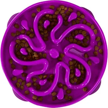 Miska pro psa Zpomalovací miska OUTWARD HOUND Fun Feeder Flower fialová (L) 32x7cm