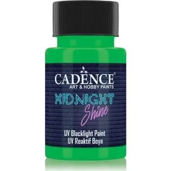 Speciální výtvarná barva Svítící UV barva na textil Cadence Midnight Shine, 50 ml - green, zelená