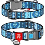 WAUDOG obojek nylonový Ethno Blue QR (28-40cm/2,0cm)