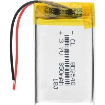 Li-Pol baterie 850mAh, 3.7V, 802540
