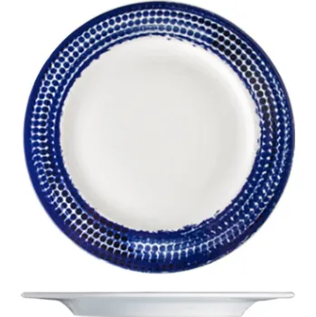 Talíř Suisse Langenthal | Talíř dezertní, modrý dekor, 20 cm, Points