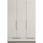 WOOOD Světle šedá dřevěná šatní skříň Pamela 215 x 142 cm