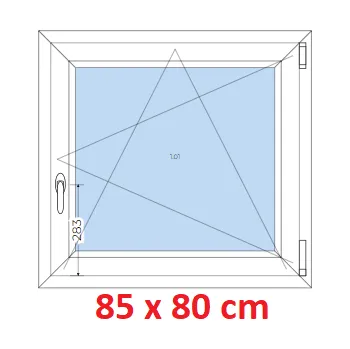 Okno Soft Plastové okno 85x80 cm, otevíravé a sklopné