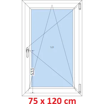 Okno Soft Plastové okno 75x120 cm, otevíravé a sklopné