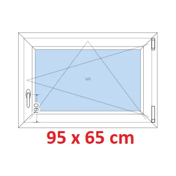 Okno Soft Plastové okno 95x65 cm, otevíravé a sklopné