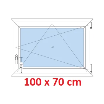 Okno Soft Plastové okno 100x70 cm, otevíravé a sklopné