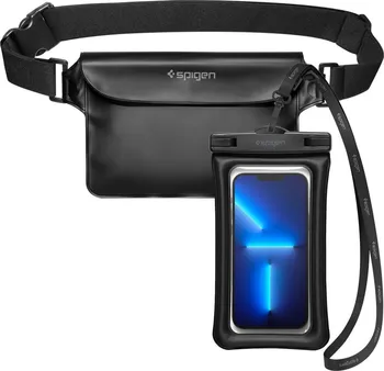 Pouzdro na mobilní telefon Spigen A621 Sada vodotěsného pouzdra a brašny na opasek černé