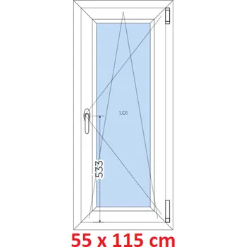 Okno Soft Plastové okno 55x115 cm, otevíravé a sklopné