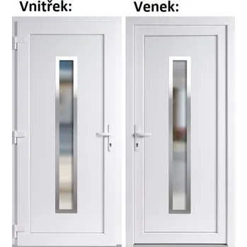 Vchodové dveře Vchodové dveře plastové Soft Hana Inox bílé 98x198 cm, levé