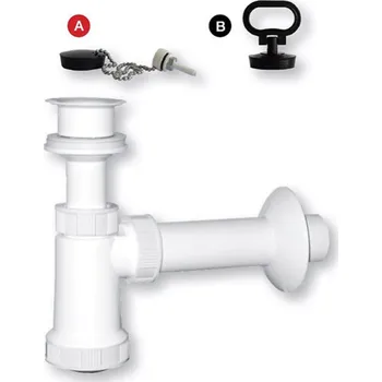 Ventil PLAST BRNO Sifon umyvadlový Ø 40, plastová mřížka Ø 62, zátka