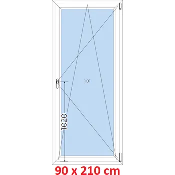 Okno Soft Plastové okno 90x210 cm, otevíravé a sklopné