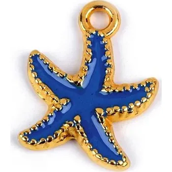 Přívěsek mořská hvězda 13x17 mm, modrá