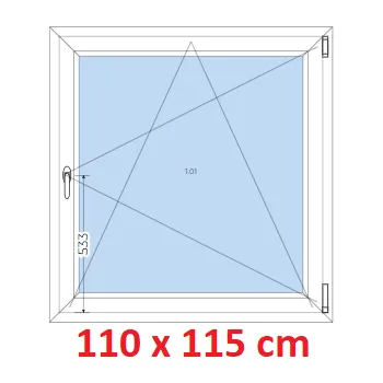 Okno Soft Plastové okno 110x115 cm, otevíravé a sklopné