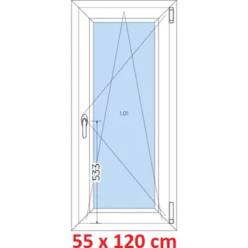Okno Soft Plastové okno 55x120 cm, otevíravé a sklopné