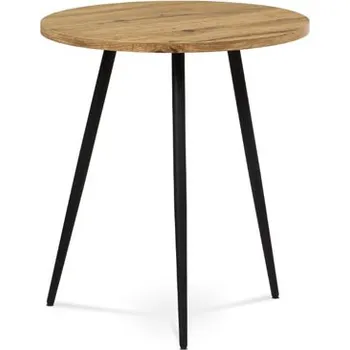 Konferenční stolek Odkládací stolek 80135-12 WAL WAL pr. 50x50 cm, deska dřevo, moření ořech, kovové černé nohy