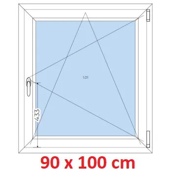 Okno Soft Plastové okno 90x100 cm, otevíravé a sklopné