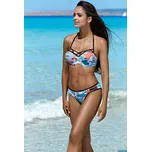 Bílo-modré push-up vzorované plavky L2227/9 Velikost: 70C/36