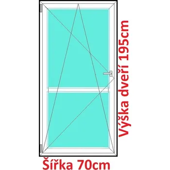 Okno Soft Balkonové dveře s příčkou 70x195 cm, otevíravé a sklopné