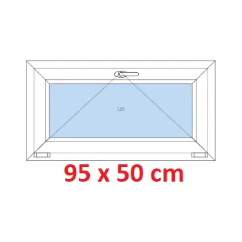 Okno Soft Plastové okno 95x50 cm, sklopné