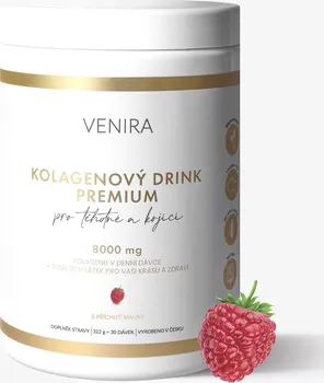 Přírodní produkt VENIRA Premium kolagenový drink pro těhotné a kojící maminky malina 8000 mg 322 g