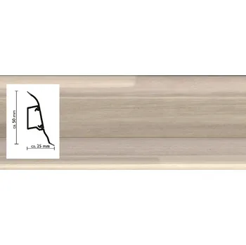 soklová lišta 2101 lišta Woodstock bílý Döllken SLK50 s pružnými chlopněmi vedení kabelů)