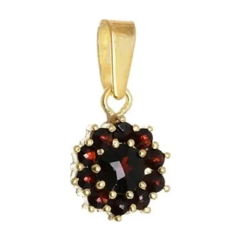 Přívěsek Stříbrný pozlacený přívěšek s českými granátky STRZ0576F