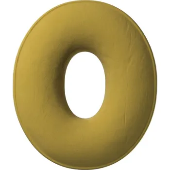 Polštář Yellow Tipi Olivově zelený sametový polštář písmeno O 40 cm