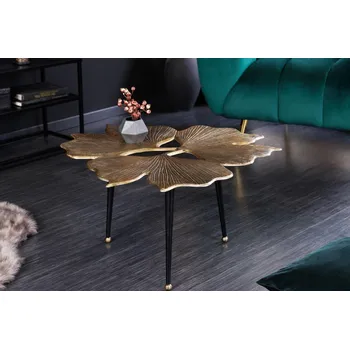 Konferenční stolek Konferenční stolek - Ginkgo Leafs, 75 cm zlatý