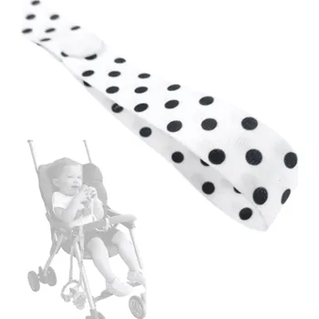 Popruh proti padání hraček z kočárku TopQ Černé puntíky