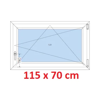 Okno Soft Plastové okno 115x70 cm, otevíravé a sklopné