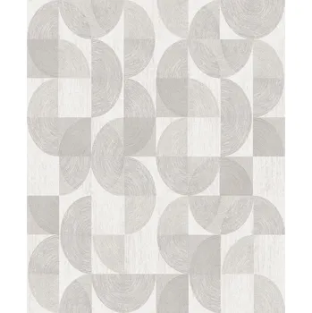 Tapeta Šedo-stříbrná geometrická vliesová tapeta na zeď, SPI004, Spirit of Nature, Khroma by Masureel