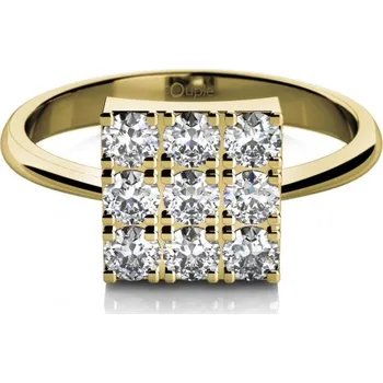 Šperk Couple, Zajímavý prsten Maia, žluté zlato se zirkony, vel. 52, prům. 16.6 mm, 585-68-1-0362.0Z00.0.52.001