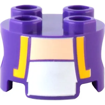 Stavebnice LEGO 17485pb009 Dark Purple Brick, Round 2 x 2 (Super Mario Purple Toad Torso) (Tmavě fialová cihla, kulatá 2 x 2 s otvory pro kolíky (Super Mario Purple Toad Torso))