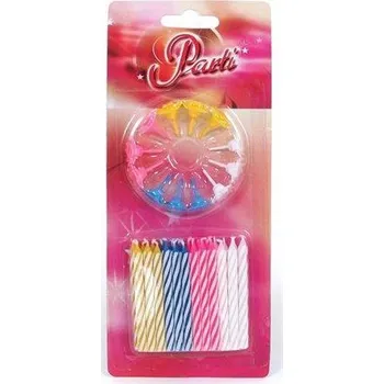 Party dekorace Svíčky, narozeninové, 24 ks + 12 ks držáků