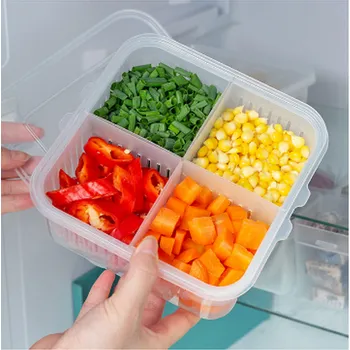 Plastový úložný box do lednice nebo mrazničky ve dvou velikostech Velikost: 4 přihrádky