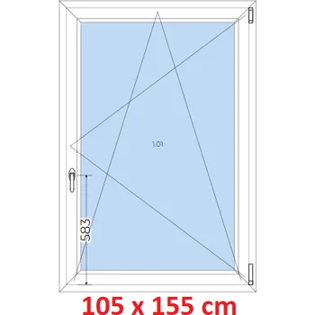 Okno Soft Plastové okno 105x155 cm, otevíravé a sklopné