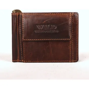 Peněženka Hnědá kožená peněženka dolarovka WILD