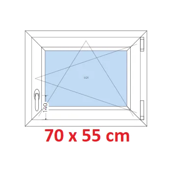 Okno Soft Plastové okno 70x55 cm, otevíravé a sklopné