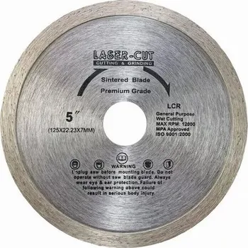 Řezný kotouč Diamantový kotouč celoobvodový 125 x 22,23 x 7mm LCR Laser-cut L00102