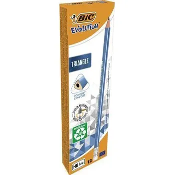 Grafitová tužka Grafitová tužka s gumou "Evolution Triangle", HB, trojúhelníkový tvar, BIC 964849