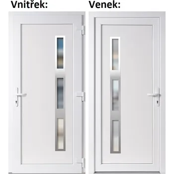 Vchodové dveře Vchodové dveře plastové Soft Julie Inox bílé 88x198 cm, pravé