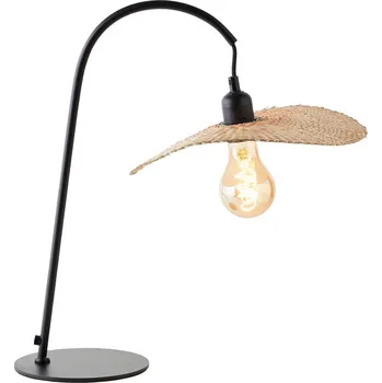 Lampička Brilliant 93106/76 JEFTER - Stolní lampa s bambusovým stínidlem, 1 x E27, 45cm (Retro stolní svítidlo se stínidlem z bambusu)