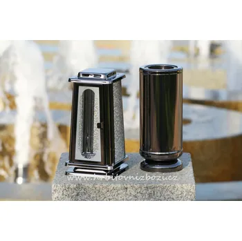 Smuteční dekorace Morex X6456/2 Hřbitovní lampa a váza Černé zlato