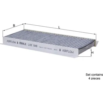 Ventilátor topení a klimatizace Filtr, vzduch v interiéru MAHLE LAK 848/S