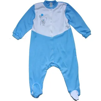 Kojenecký body Dětský overal na spaní, overal pyžámko modré