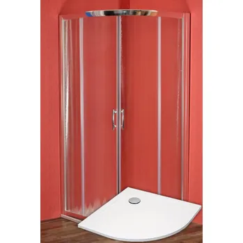 ARTTEC Sprchový kout čtvrtkruhový BRILIANT 90 x 90 x 208 cm chinchilla sklo s vaničkou z litého mramoru POLARIS a panelem PAN04584