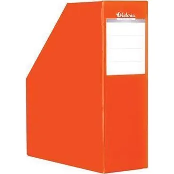 Archivační box Stojan na časopisy, oranžový, karton, 90 mm, VICTORIA